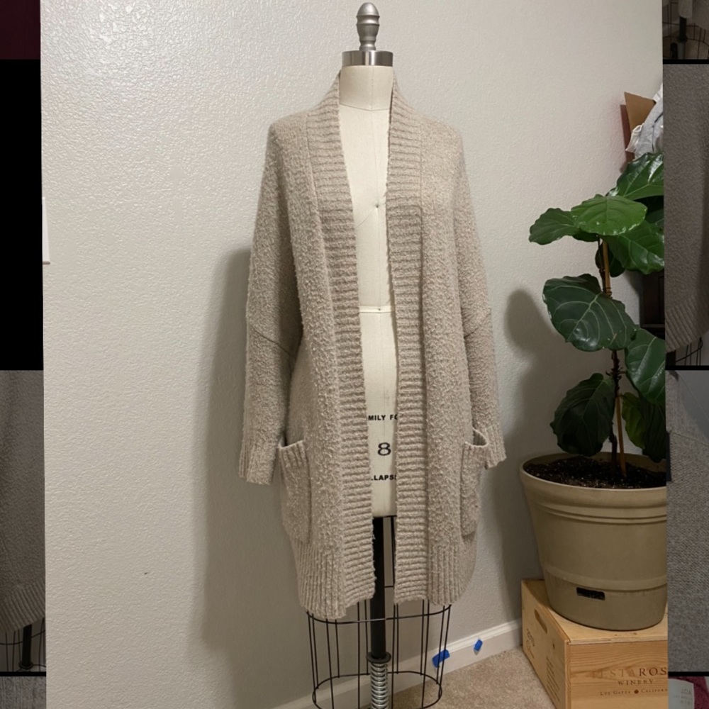 Zara Knit Comfy Oversized Midi Cardigan Sweater